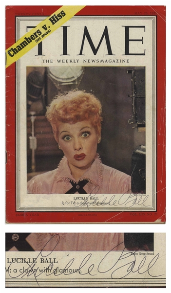 Lucille Ball Signed ''Time'' Magazine From 1952
